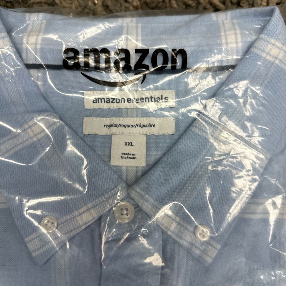 Men's Light Blue Short Sleeve Shirt <<12>> - Picture 3 of 3